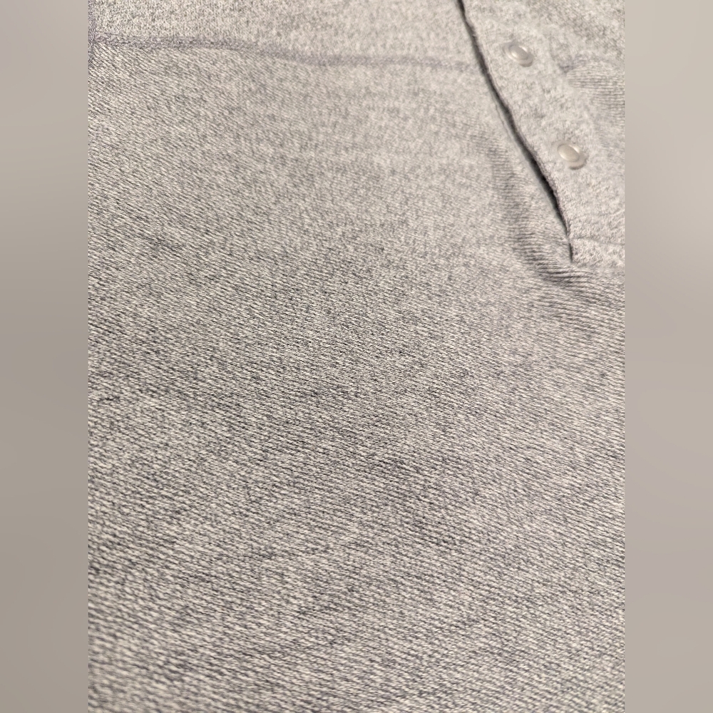 Reigning Champ Mélange Loopback 1/2 Half-Placket Snap Button Heathered Grey M - Picture 10 of 14